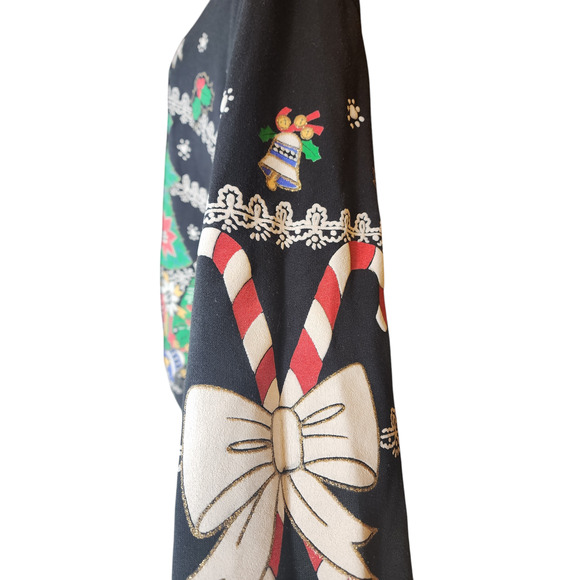 Holiday Time Christmas Sweatshirt Womens Large Ugly Xmas Sweater Tree Snowflakes - Picture 6 of 16